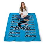 miami marlins fan pride blue blanket high quality