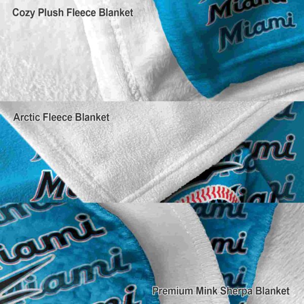 miami marlins fan pride blue blanket premium grade