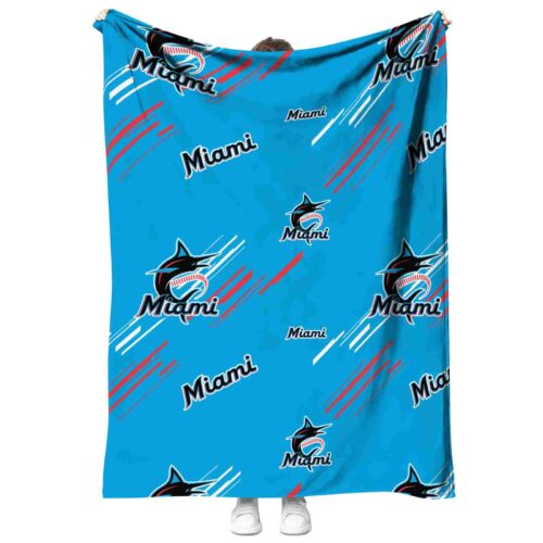 miami marlins fan spirit blue blanket best selling