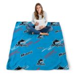 miami marlins fan spirit blue blanket high quality