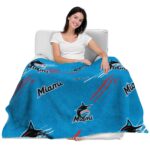 miami marlins fan spirit blue blanket latest model