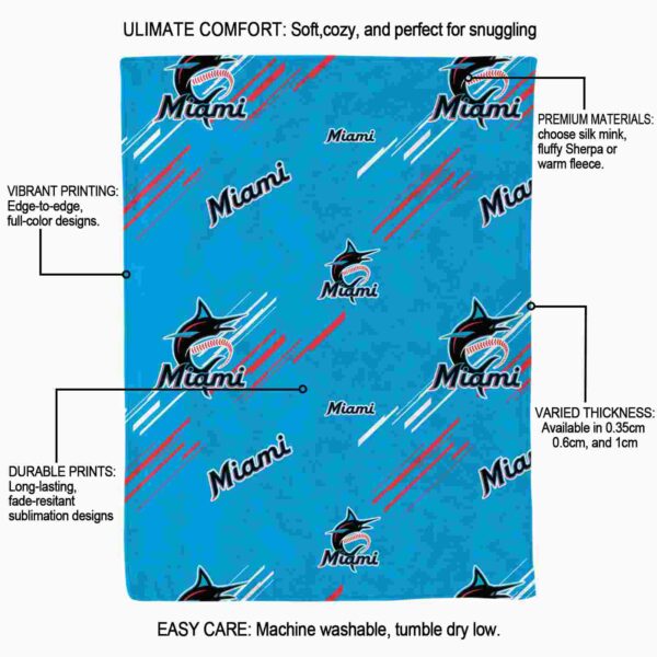 miami marlins fan spirit blue blanket new arrival