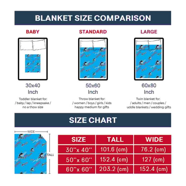 miami marlins fan spirit blue blanket trendy