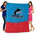 miami marlins gradient dots blue blanket best selling