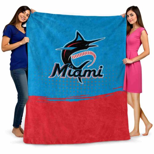 miami marlins gradient dots blue blanket fashion forward