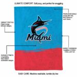 miami marlins gradient dots blue blanket best selling