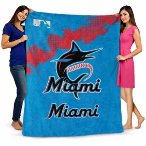 miami marlins grunge texture blue blanket fashion forward