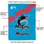 miami marlins grunge texture blue blanket new arrival