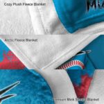 miami marlins grunge texture blue blanket premium grade