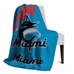 miami marlins grunge texture blue blanket top rated