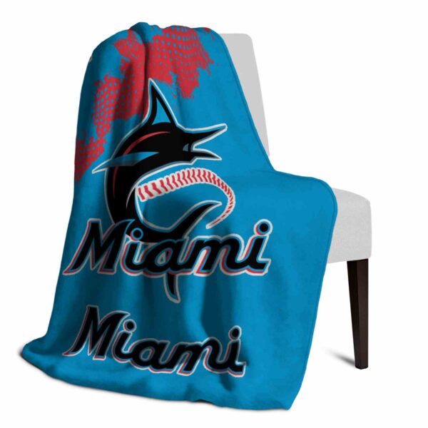 miami marlins grunge texture blue blanket top rated