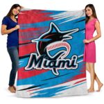 miami marlins paint streaks blue white blanket fashion forward