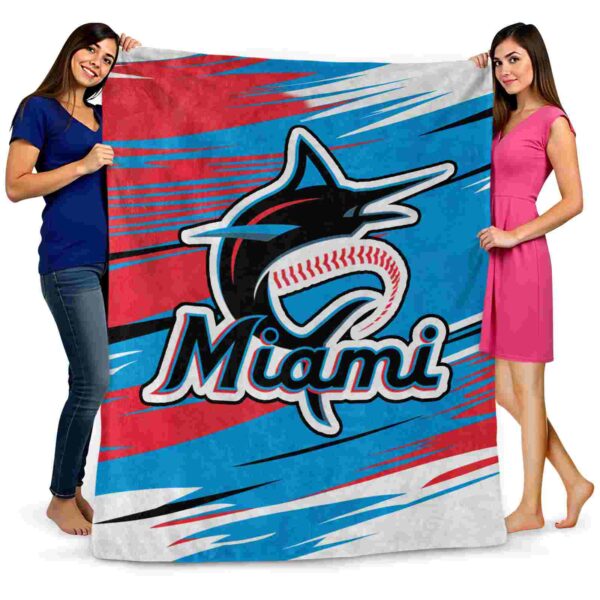 miami marlins paint streaks blue white blanket fashion forward