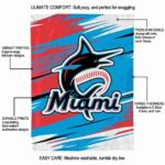 miami marlins paint streaks blue white blanket new arrival