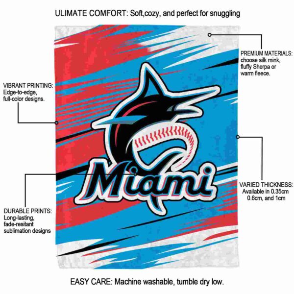 miami marlins paint streaks blue white blanket new arrival