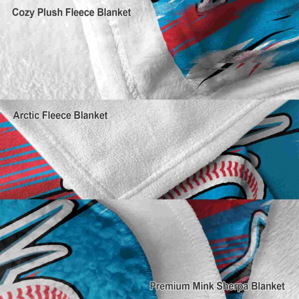 miami marlins paint streaks blue white blanket premium grade