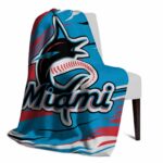 miami marlins paint streaks blue white blanket top rated