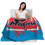 miami marlins splatter effect blue blanket best selling
