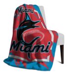 miami marlins splatter effect blue blanket best selling