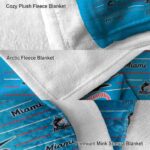 miami marlins striped pattern blue blanket best selling