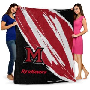 miami redhawks brushstrokes red white blanket fashion forward