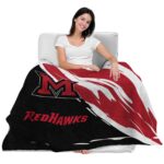 miami redhawks brushstrokes red white blanket latest model