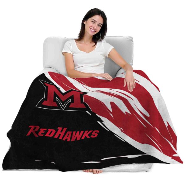 miami redhawks brushstrokes red white blanket latest model