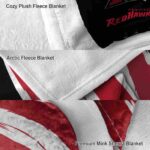 miami redhawks brushstrokes red white blanket premium grade