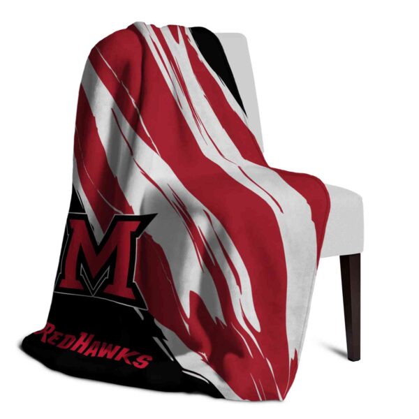 miami redhawks brushstrokes red white blanket top rated