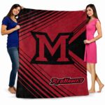 miami redhawks diagonal stripes red blanket best selling