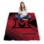 miami redhawks diagonal stripes red blanket best selling