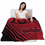 miami redhawks diagonal stripes red blanket best selling