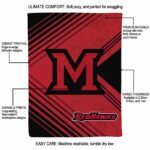 miami redhawks diagonal stripes red blanket best selling
