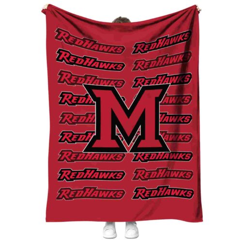 miami redhawks fan pride red blanket best selling