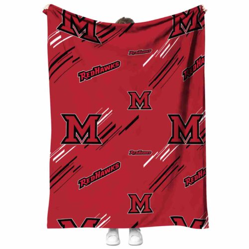 miami redhawks fan spirit red blanket best selling