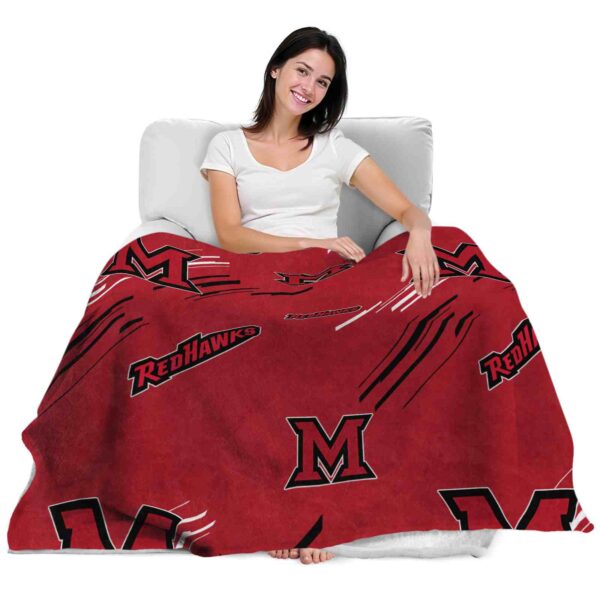 miami redhawks fan spirit red blanket latest model