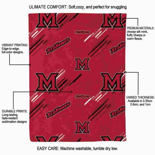 miami redhawks fan spirit red blanket new arrival