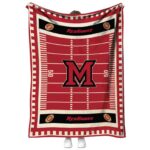miami redhawks football field red blanket best selling