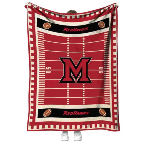 miami redhawks football field red blanket best selling