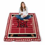 miami redhawks football field red blanket best selling