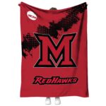 Miami RedHawks Grunge Texture Red Blanket 1 miami redhawks grunge texture red blanket best selling