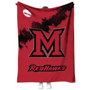 miami redhawks grunge texture red blanket best selling