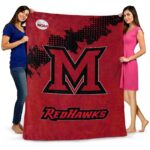 miami redhawks grunge texture red blanket best selling