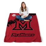miami redhawks grunge texture red blanket best selling