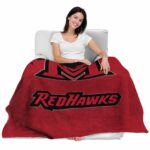 miami redhawks grunge texture red blanket best selling