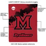 miami redhawks grunge texture red blanket best selling
