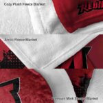 miami redhawks grunge texture red blanket best selling