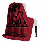 miami redhawks grunge texture red blanket best selling