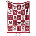 miami redhawks mickey minnie red white blanket best selling