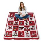 miami redhawks mickey minnie red white blanket best selling